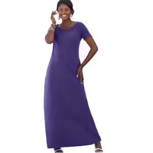 NWOT Elegant Purple long and stretchy Maxi Dress- XL